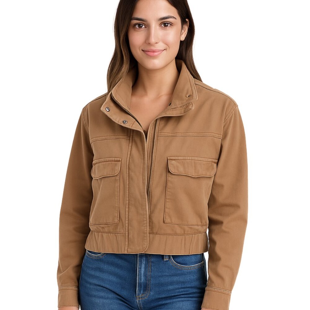 Sonoma Cropped Utility Jacket | Camel Tan | Effortless Casual Style SZ:PSX